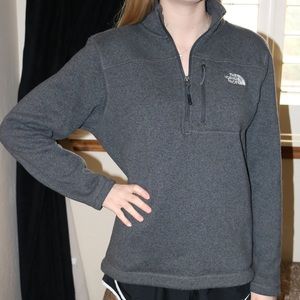 the north face grey quarter zip size medium men’s